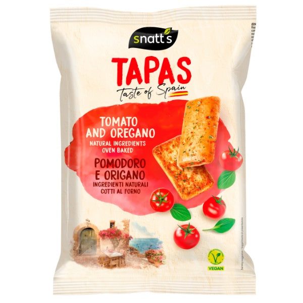 Snatt's Tapas Brotchips Tomato and Oregano in der 120g Verpackung