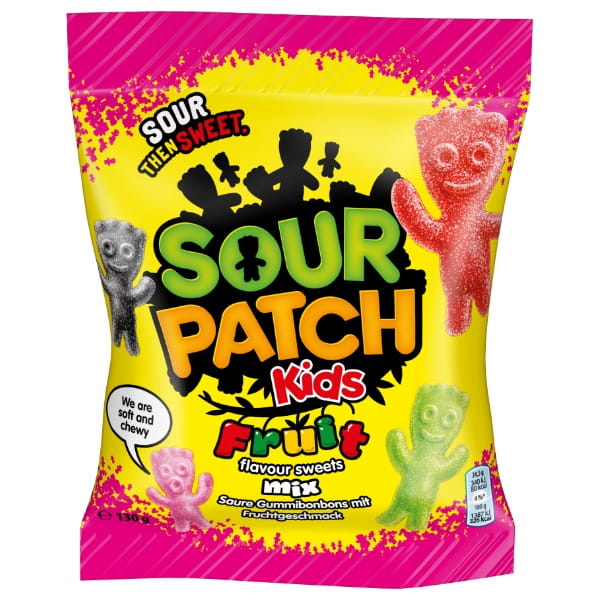 Sour Patch Kids Saure Frucht Gummibonbons Fruit Mix in der 130g Verpackung