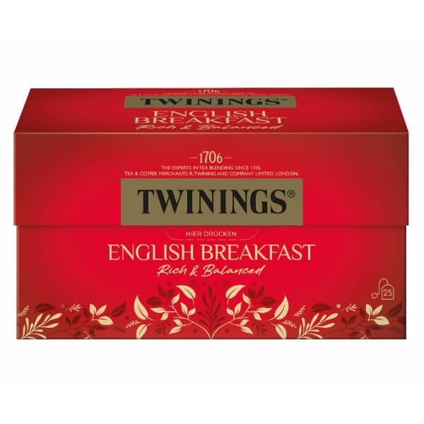 Twinings of London Schwarztee English Breakfast Tea 25x2g Teebeutel