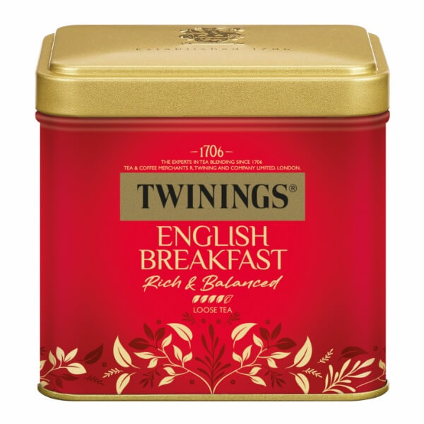 Twinings of London loser Schwarztee English Breakfast Tea Dose in der 100g Metalldose