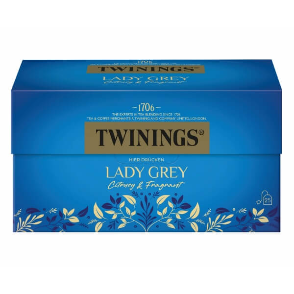 Twinings of London Schwarztee Zitrus Bergamotte Lady Grey  25x2g Teebeutel