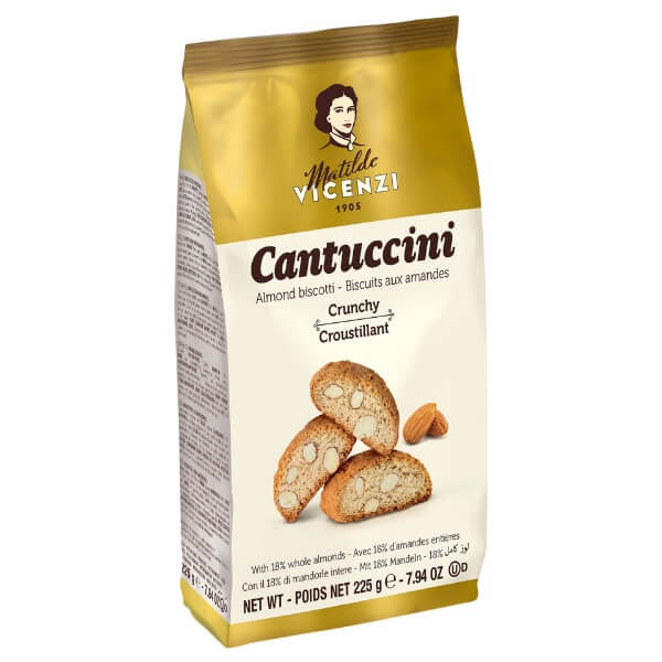 Vicenzi Cantuccini Mandelgebäck Kekse in der 225g Verpackung