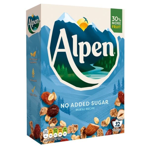 Weetabix Schweizer Alpen Müsli ohne Zucker in der 560g Verpackung
