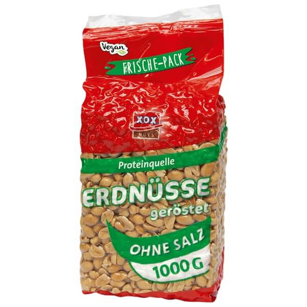 XOX Erdnüsse ungesalzen in der 1000g Packung